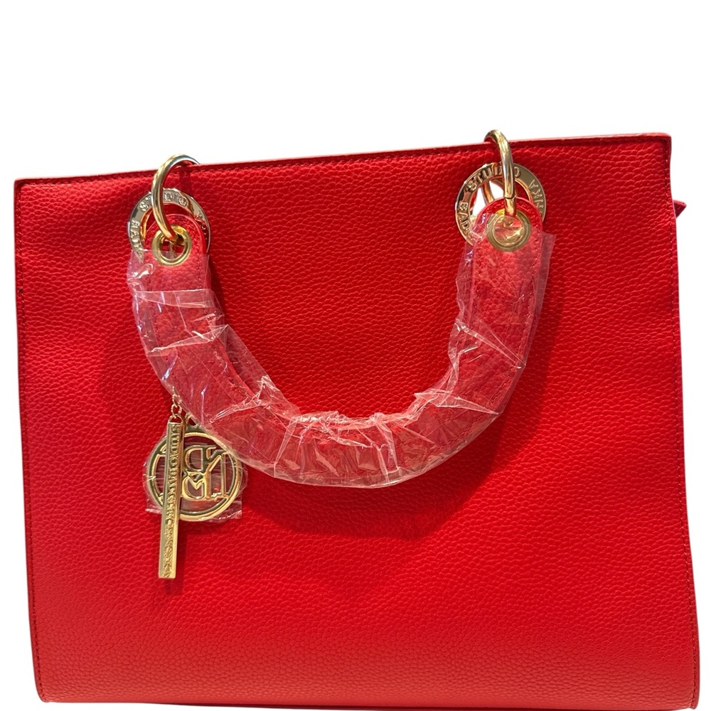 Elegant Badgley Mischka NWT Red Tote Handbag - Picture 2 of 8